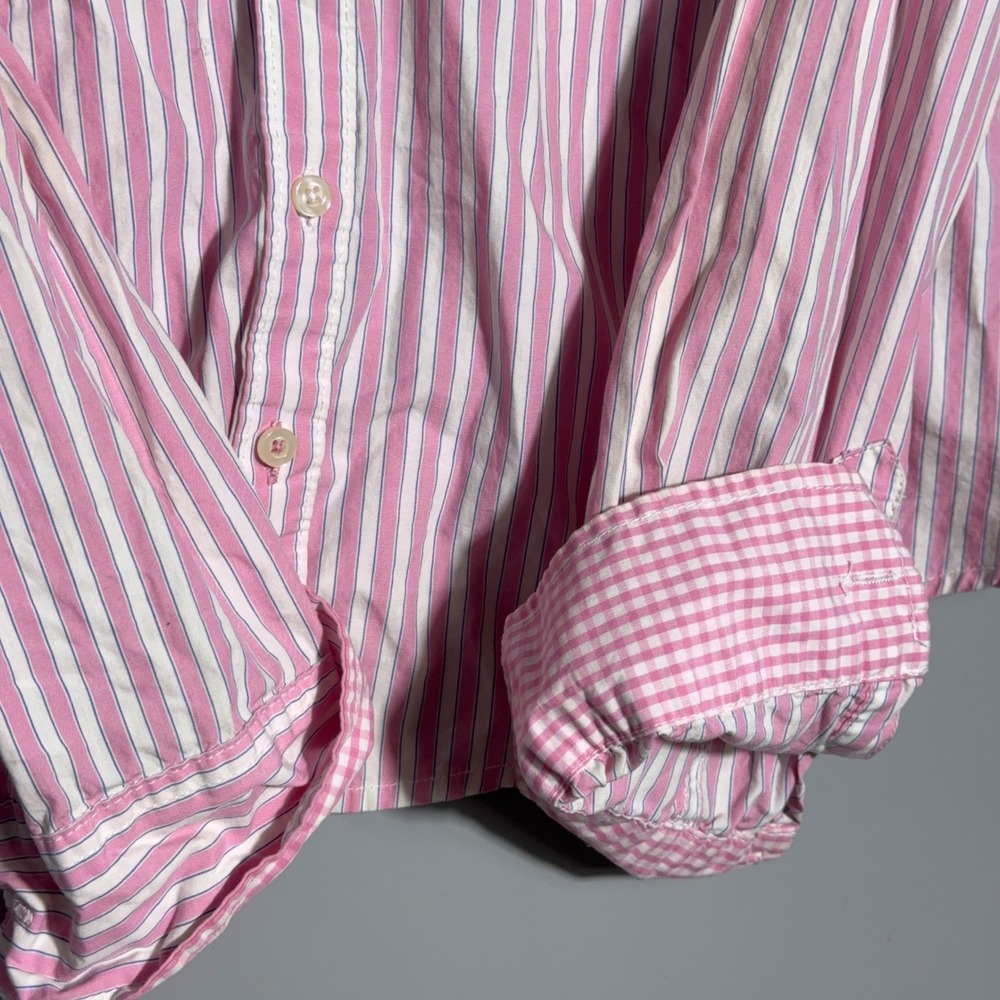 Hollister Button Down Shirt Womens Size Medium Striped Pink Preppy Academia Twee - Picture 3 of 9